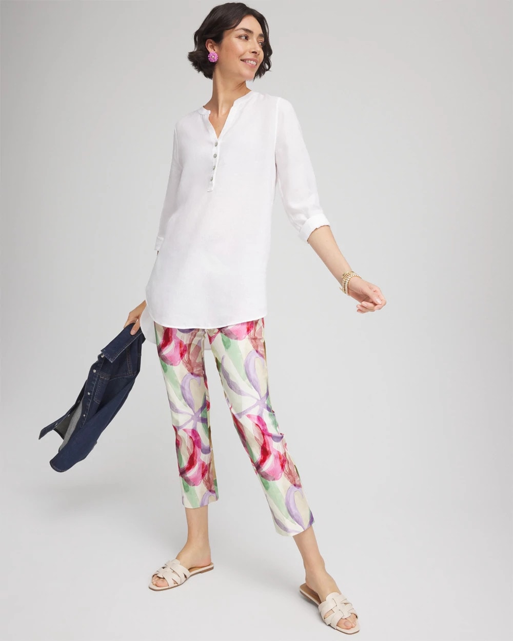 Brigitte™ Slub Slim Cropped Pants Ecru - Chico's