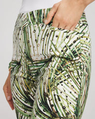 Brigitte™ Slim Ankle Palm-Print Pants Ecru - Chico's