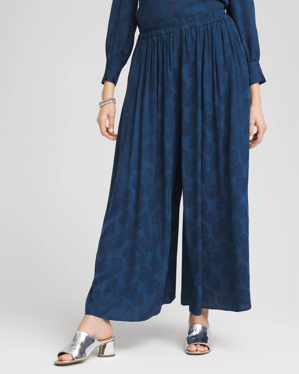Jacquard Culotte Wide-Leg Pants Seaport - Chico's