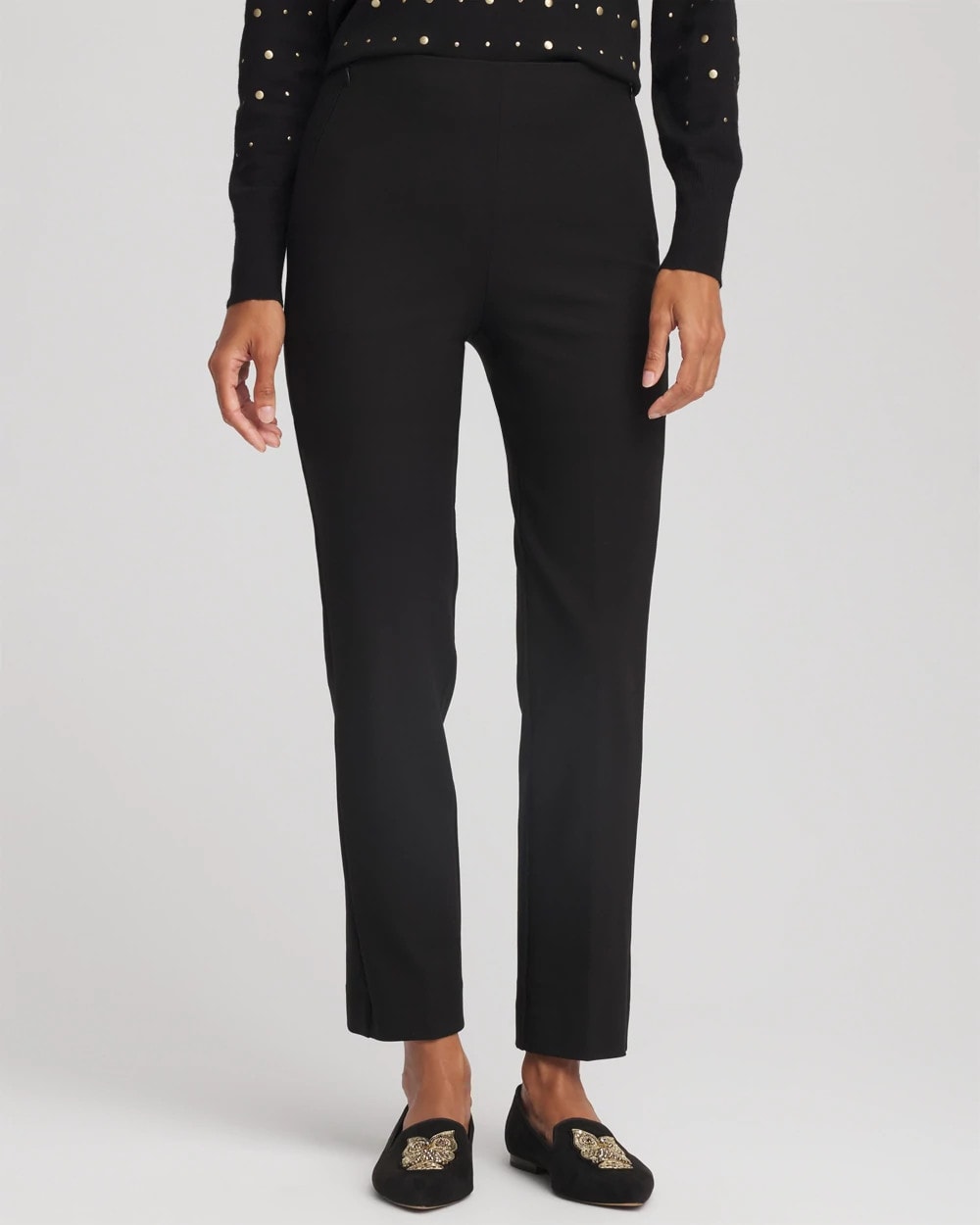 Lightweight Juliet Straight Ankle Pants Black - Chico's