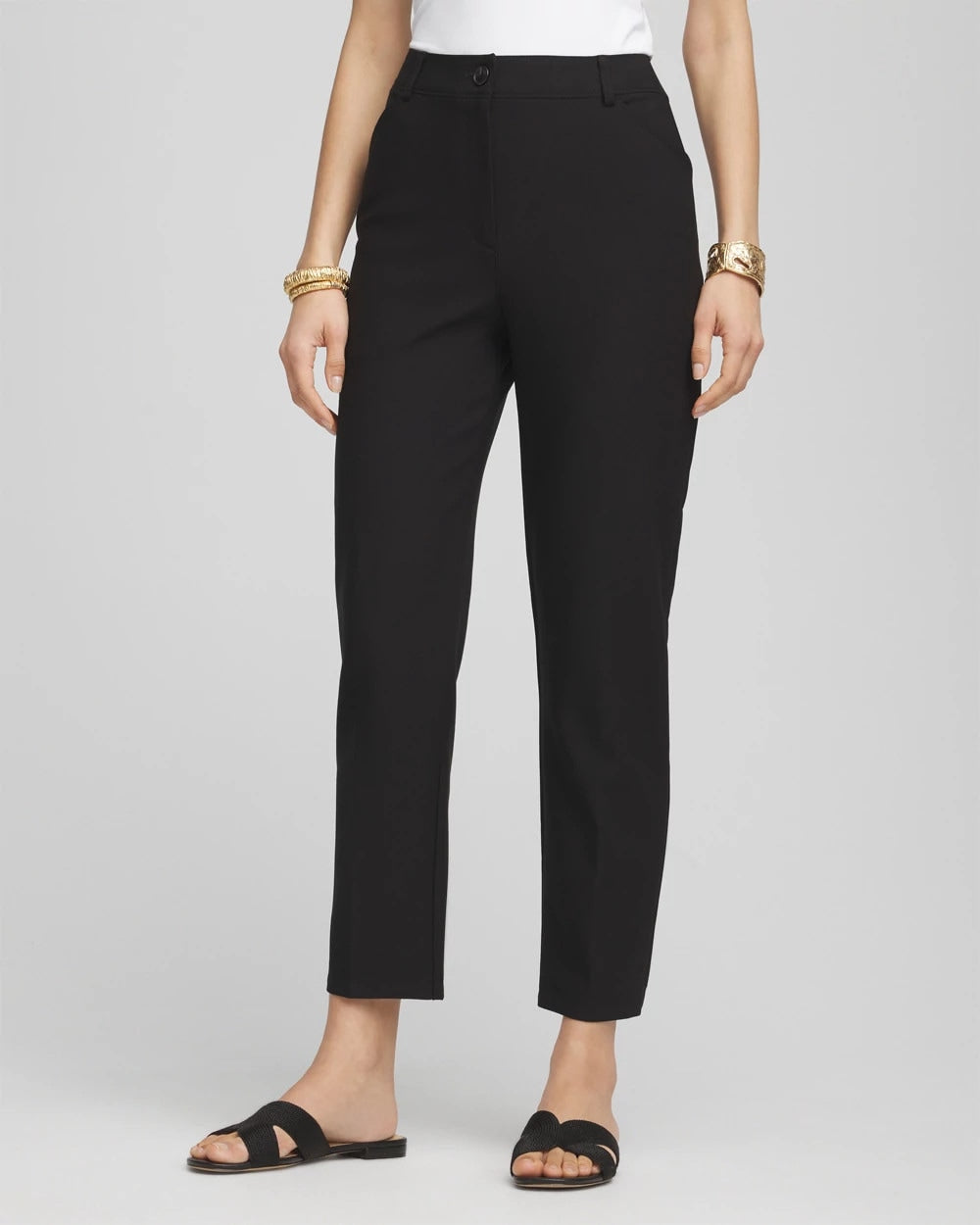 Lightweight Juliet Straight Ankle Pants Black - Chico's