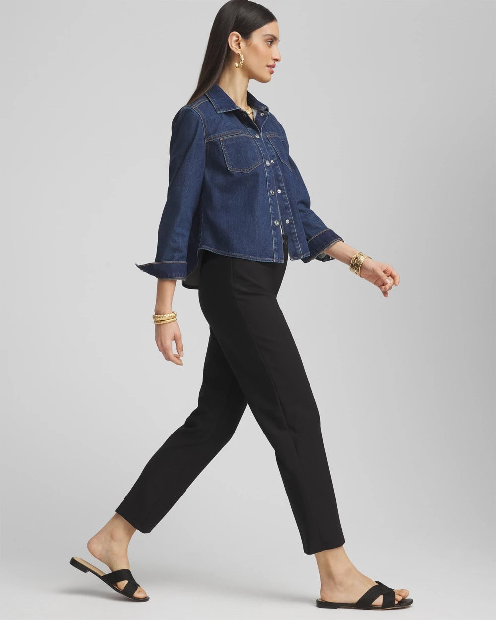 Lightweight Juliet Straight Ankle Pants Black - Chico's