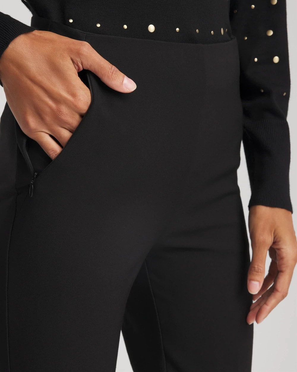 Lightweight Juliet Straight Ankle Pants Black - Chico's