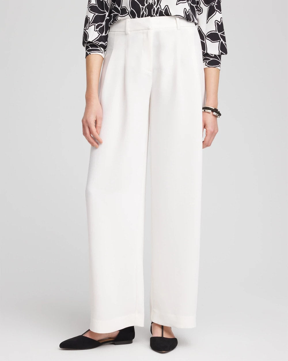 Crepe Pleated Relaxed Pants Ecru - Chico's