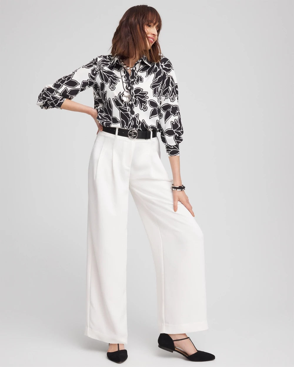 Crepe Pleated Relaxed Pants Ecru - Chico's