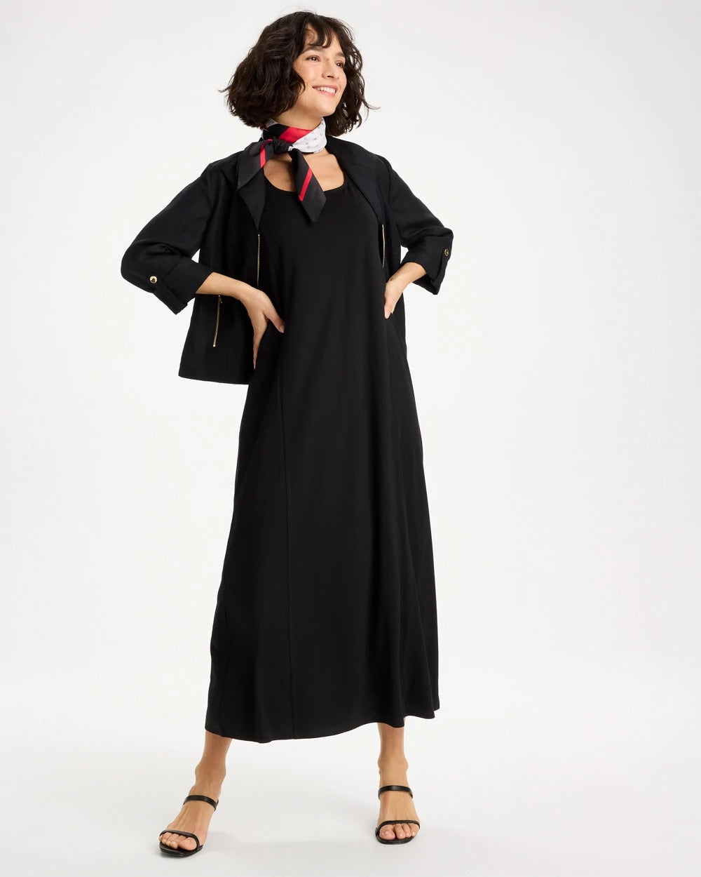 Ponte Seamed Maxi Dress Black - Chico's