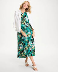 Palm Printed Knit Maxi Dress Topanga Green - Chico's