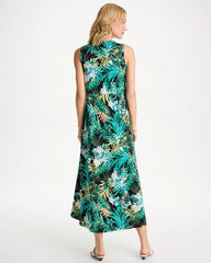 Palm Printed Knit Maxi Dress Topanga Green - Chico's