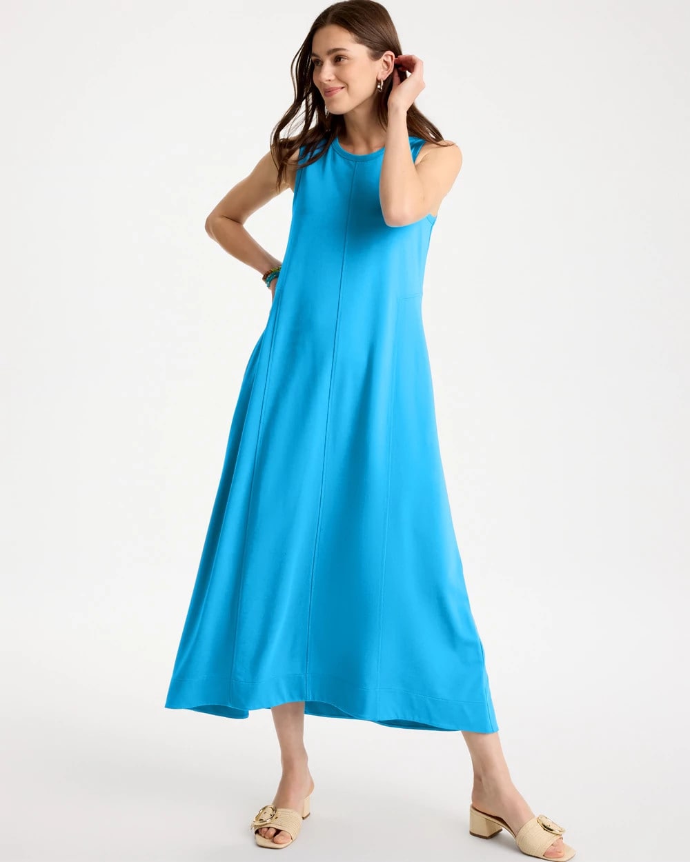 Jersey Knit Maxi Dress Blue Tide - Chico's