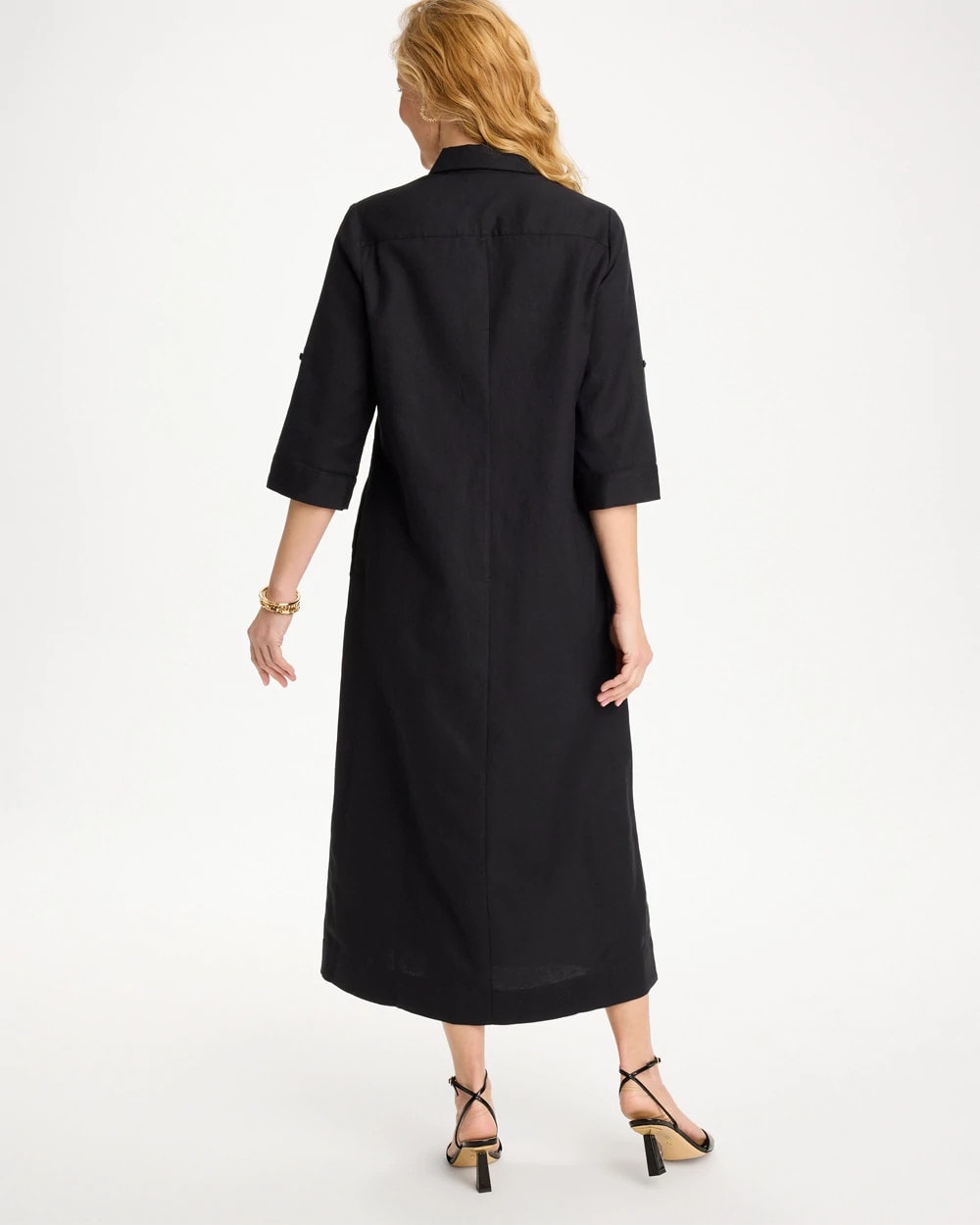 Embellished Linen-Cotton Shirtdress Black - Chico's