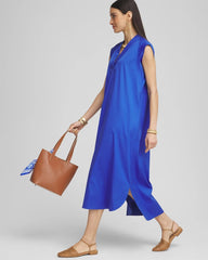 Petite Popover Poplin Maxi Dress Rich Cobalt - Chico's