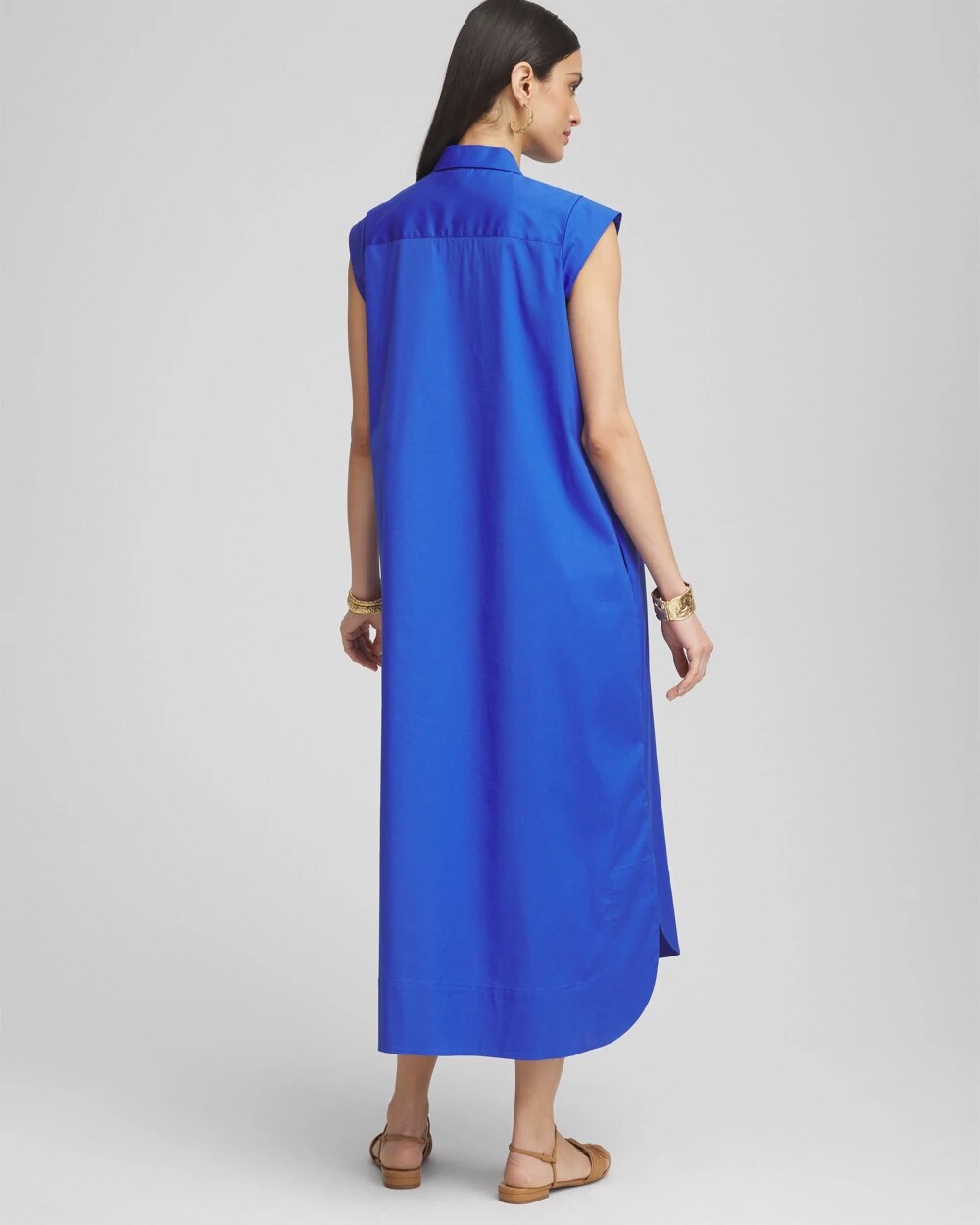 Petite Popover Poplin Maxi Dress Rich Cobalt - Chico's