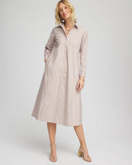Vanilla Chai Striped Shirtdress Vanilla Chai - Chico's