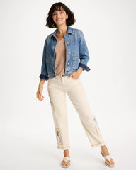 Patchwork Relaxed Boyfriend Jean Natural Seeded - Chico's