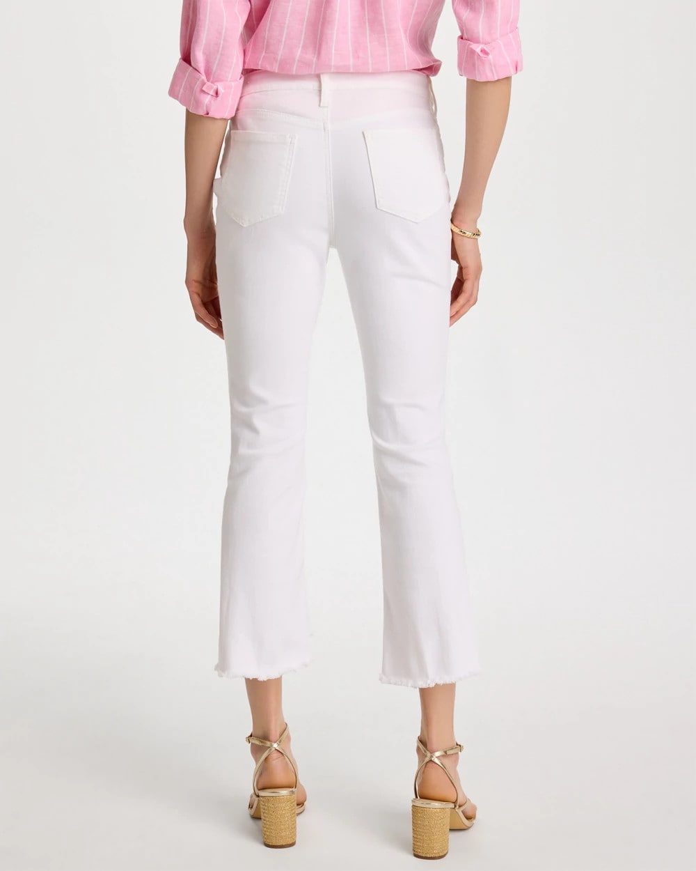 Petite No Stain Girlfriend Fray Hem Kick Flare Jeans Alabaster - Chico's