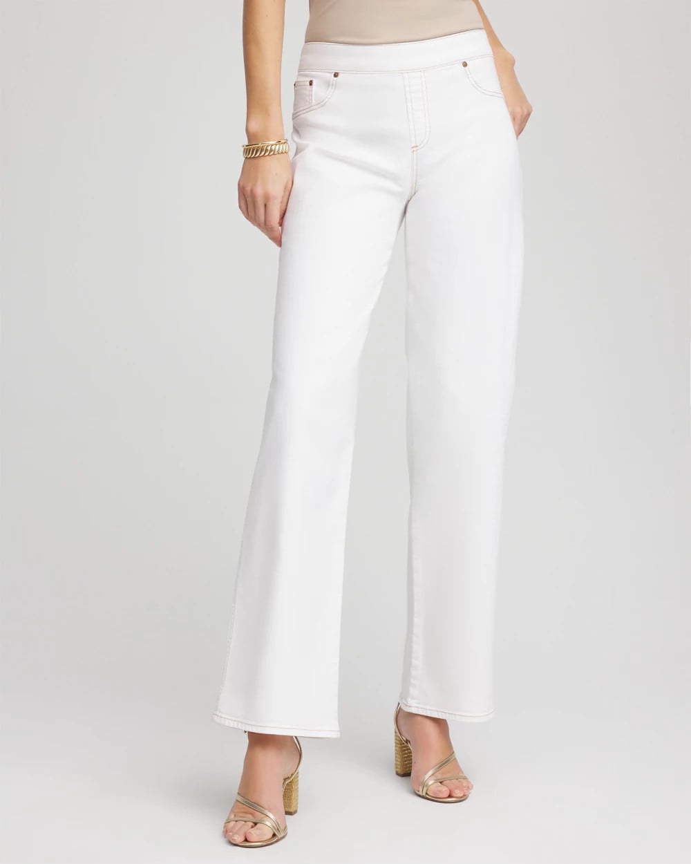 Petite Seeded Pull-On Wide-Leg Jeans Natural Seeded - Chico's