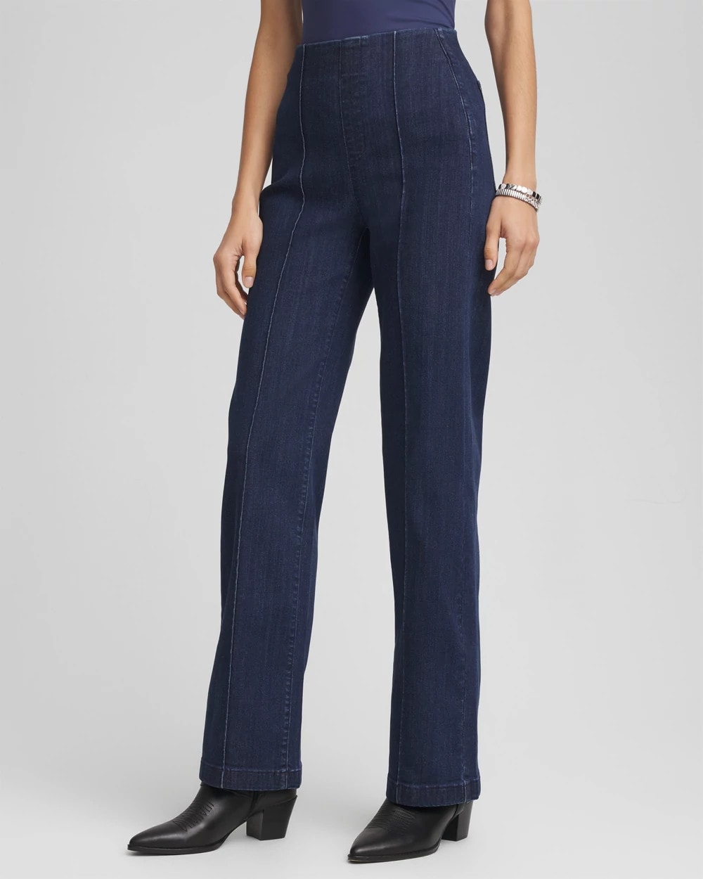 Pull-On Wide-Leg Trouser Jeans Bridge Street Rinse - Chico's