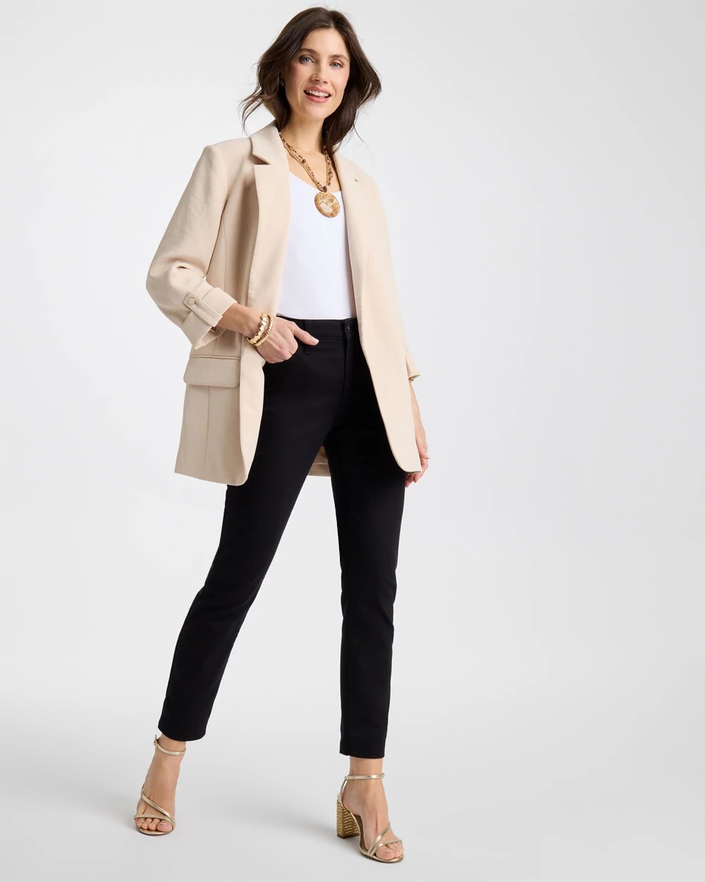 So Slimming Petite Girlfriend Ankle Jeans Black - Chico's