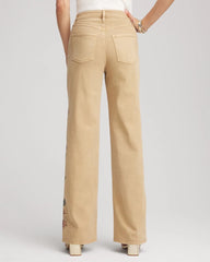 Embroidered High-Rise Wide-Leg Jeans Cafe Aroma - Chico's