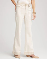 Colorblock Wide Flare Jeans Neutral - Chico's