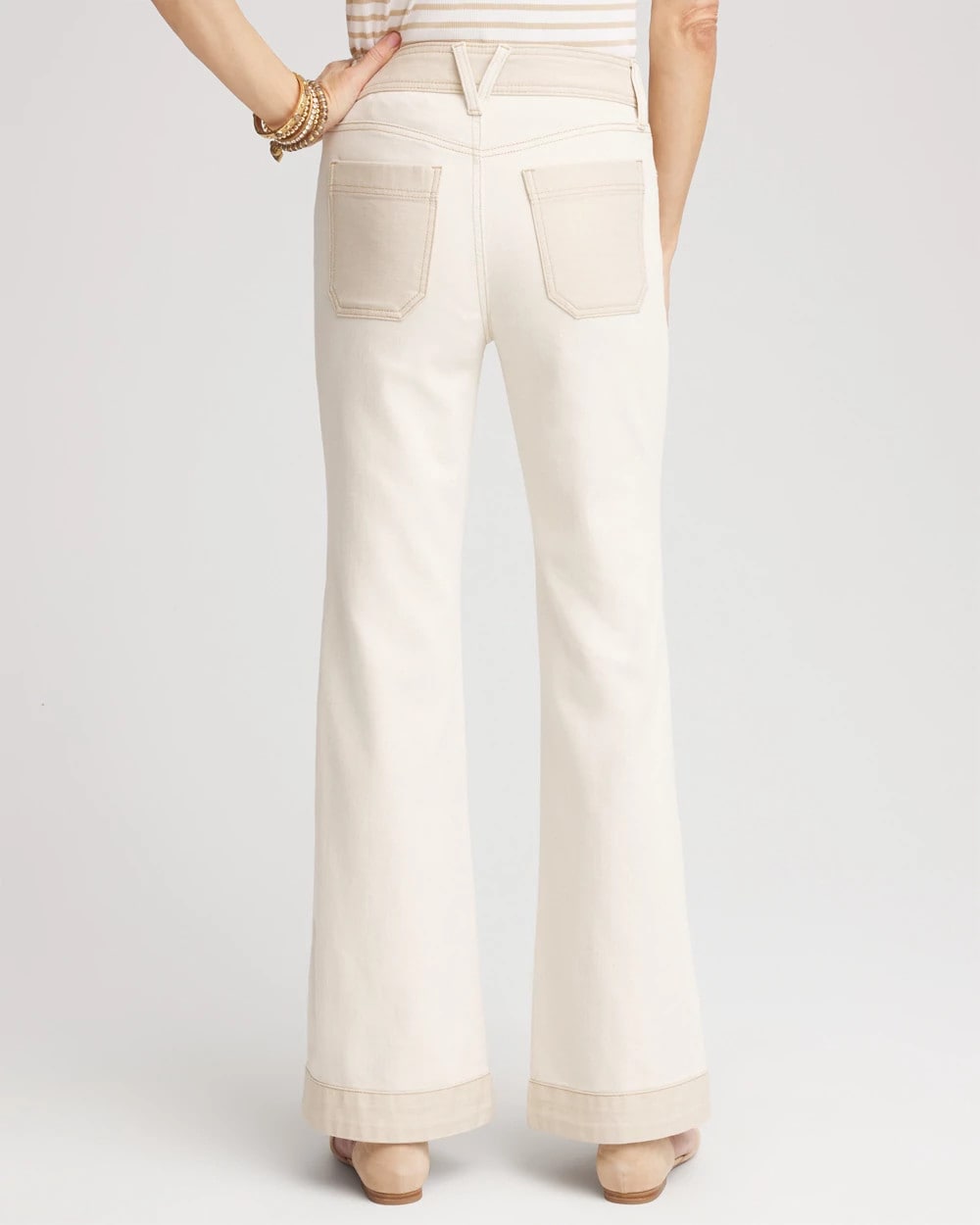 Colorblock Wide Flare Jeans Neutral - Chico's