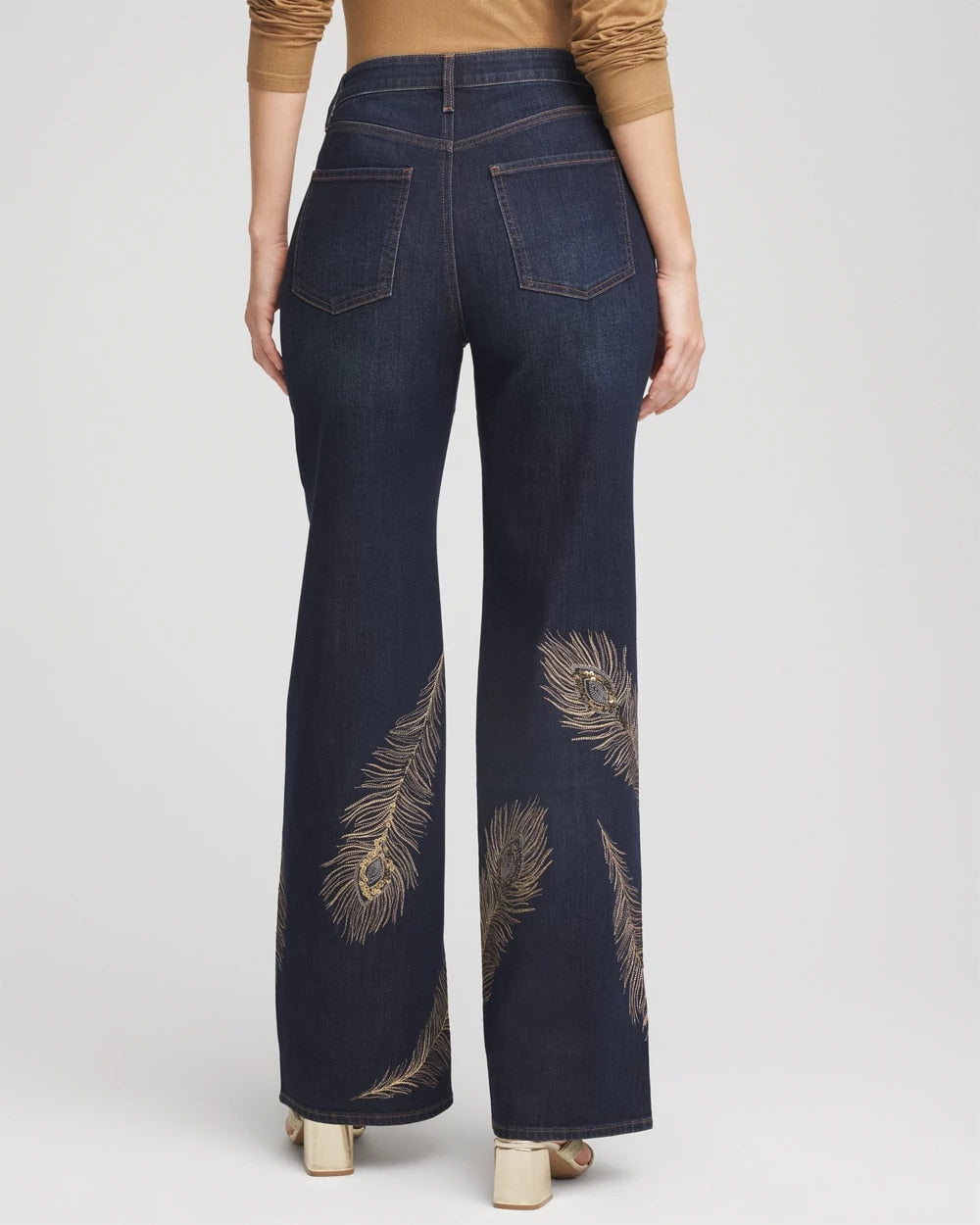 Embellished High-Rise Wide-Leg Jeans Marconi Indigo - Chico's