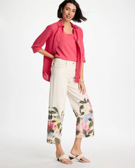 Printed Pull-On Wide Crop Jeans Sea Salt - Chico's