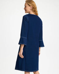 Bell Sleeve Knit Denim Dress Indigo - Chico's