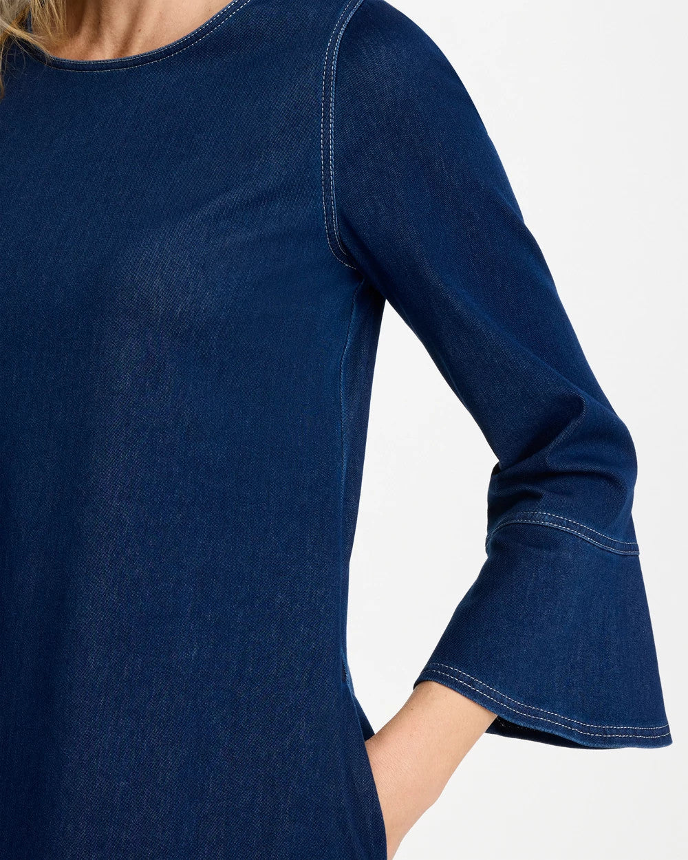 Bell Sleeve Knit Denim Dress Indigo - Chico's