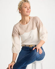 Lace Crochet Sleeve Tee Ecru - Chico's