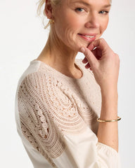Lace Crochet Sleeve Tee Ecru - Chico's