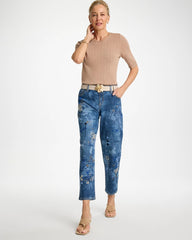 Relaxed Embroidered Boyfriend Jean Daphne Indigo - Chico's