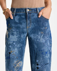 Relaxed Embroidered Boyfriend Jean Daphne Indigo - Chico's