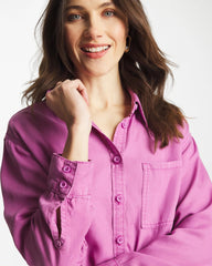 Classic Collared Denim Shirt Violet Shadow - Chico's