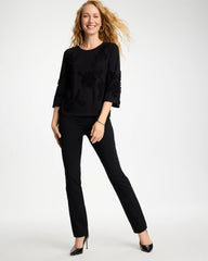 Soutache Elbow Sleeve Tee Black - Chico's