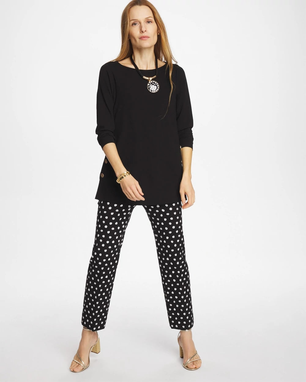 Matte Jersey Button Tunic Black - Chico's