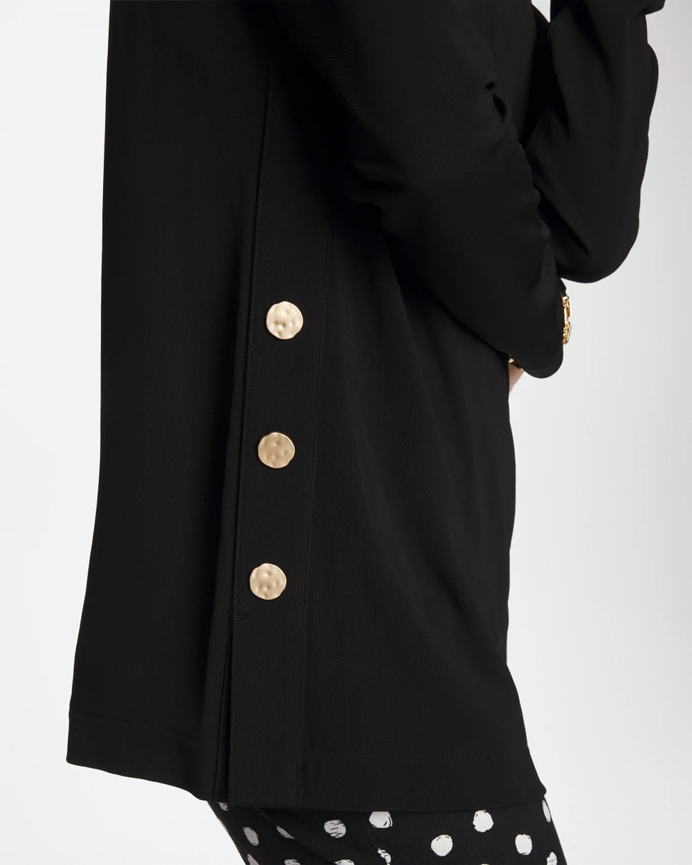 Matte Jersey Button Tunic Black - Chico's