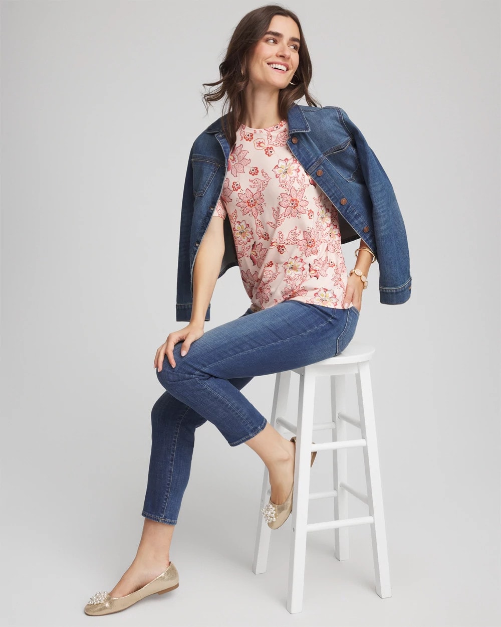 Elbow Sleeve Tee Siesta Rose - Chico's