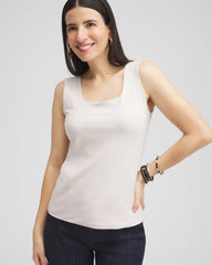 Contour Cotton™ Square Neck Tank Smokey Taupe - Chico's
