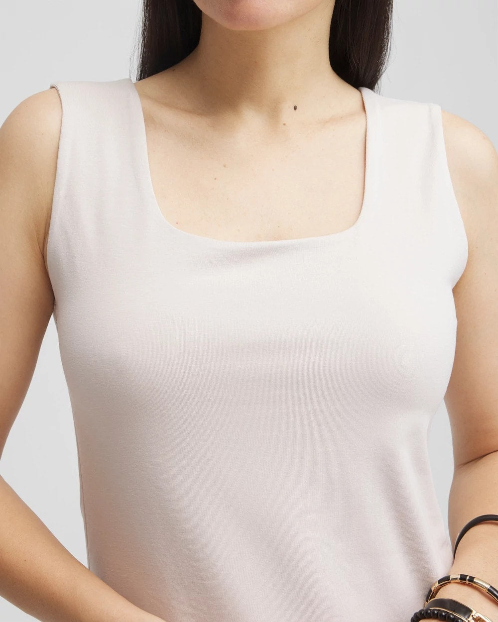 Contour Cotton™ Square Neck Tank Smokey Taupe - Chico's
