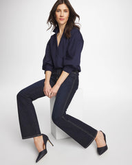 Poplin Billow Sleeve Blouse Passport Blue - Chico's