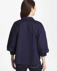 Poplin Billow Sleeve Blouse Passport Blue - Chico's