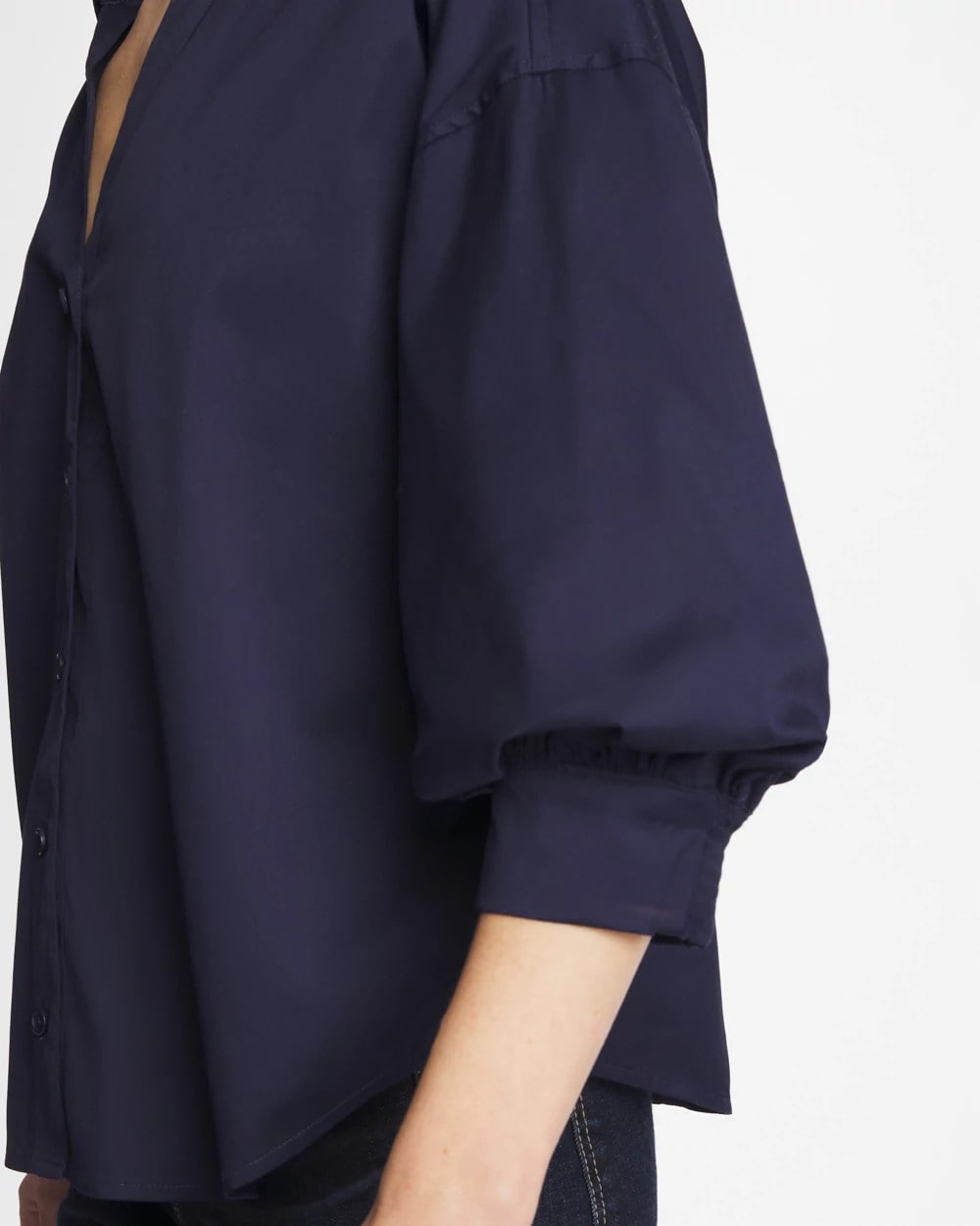 Poplin Billow Sleeve Blouse Passport Blue - Chico's