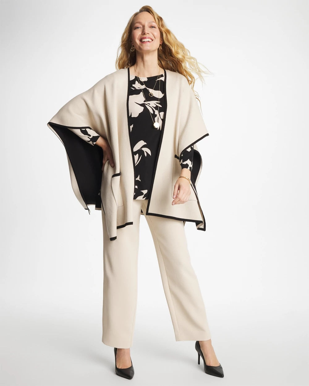 Blossom Matte Jersey Button Tunic Black - Chico's