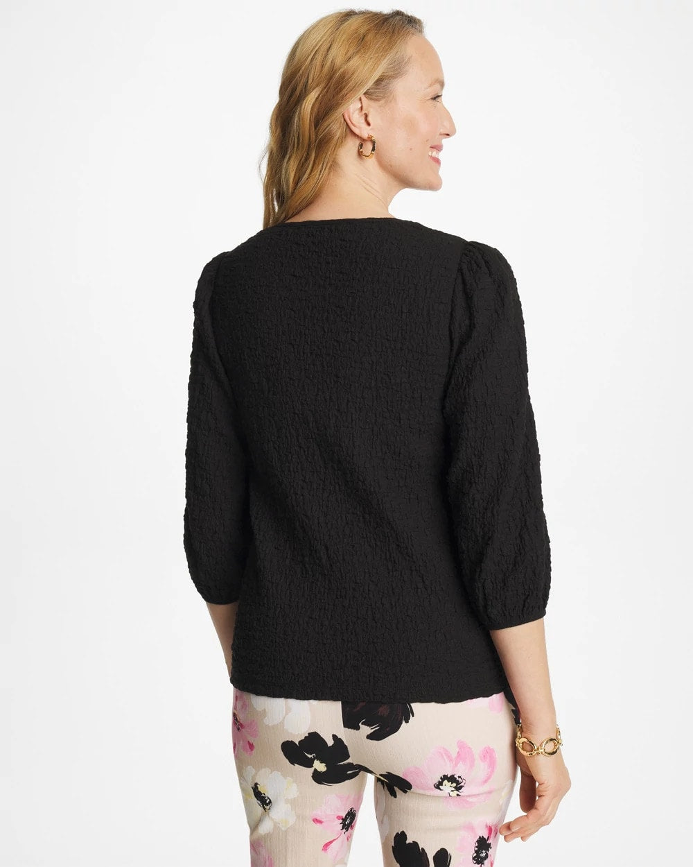 Textured Feminine Tee Black - Chico's