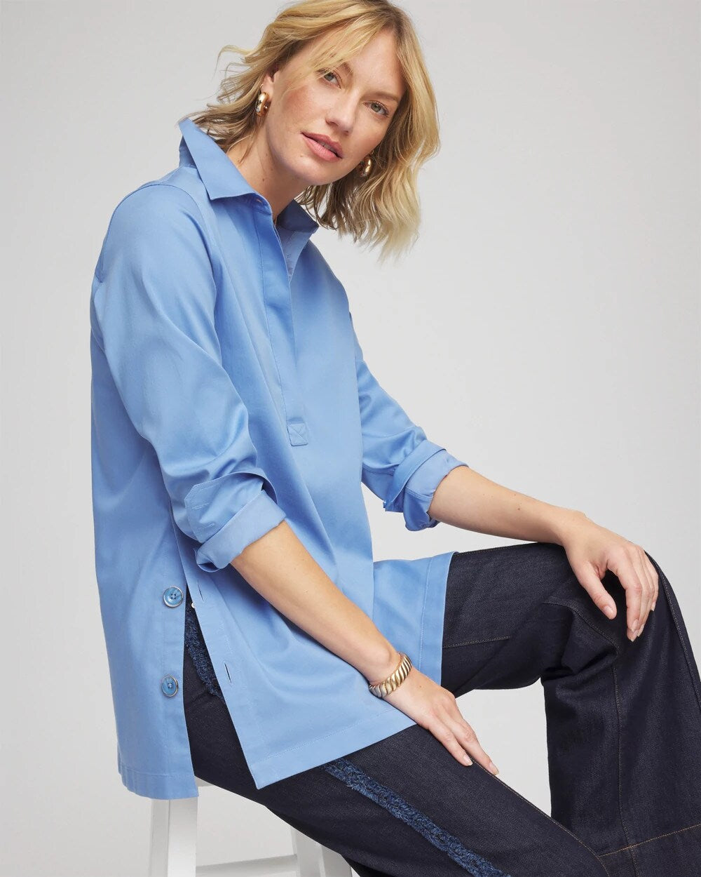 No Iron™ Stretch Tunic Tidal Blue - Chico's