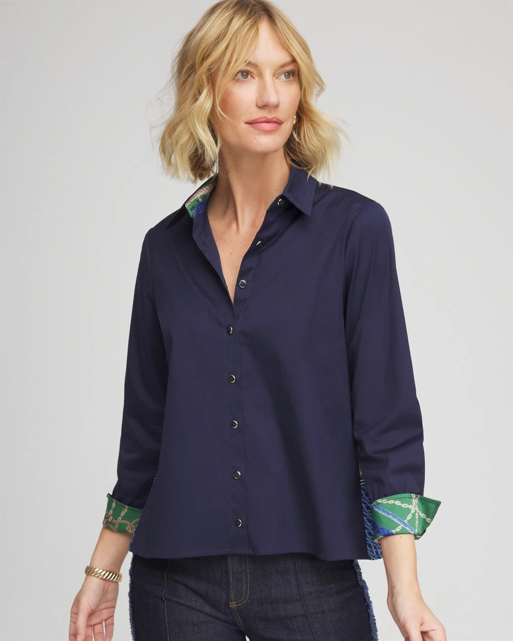 Rope Status Nautical Shirt Passport Blue - Chico's