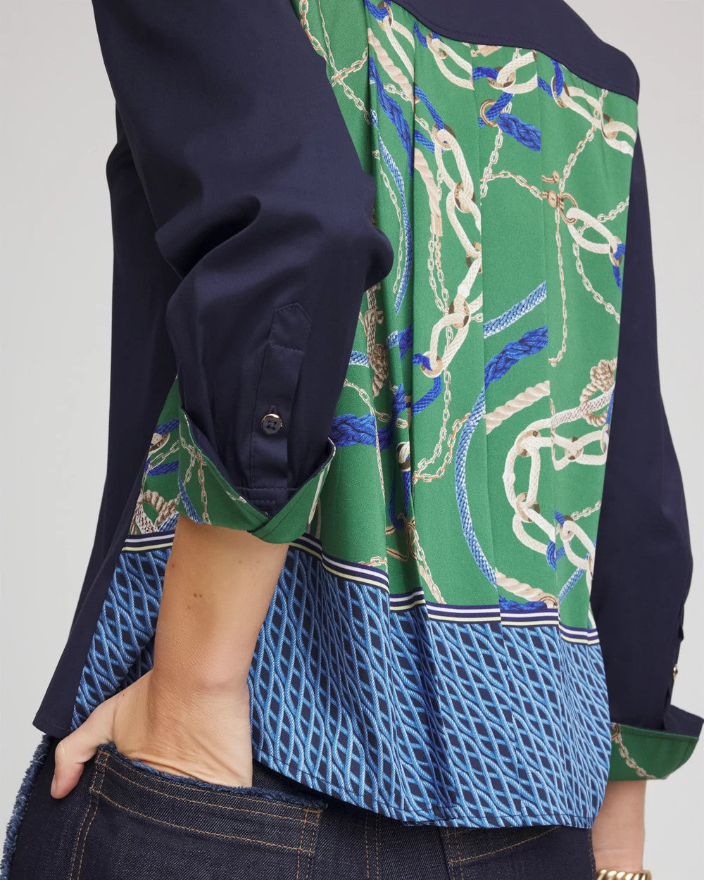 Rope Status Nautical Shirt Passport Blue - Chico's