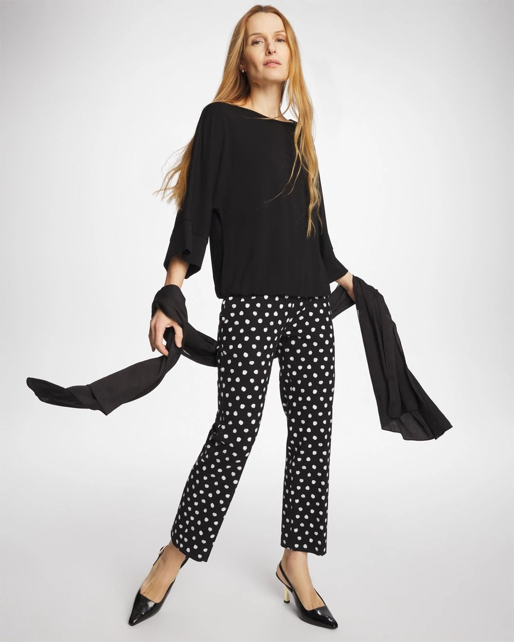 Matte Jersey Bubble Hem Top Black - Chico's