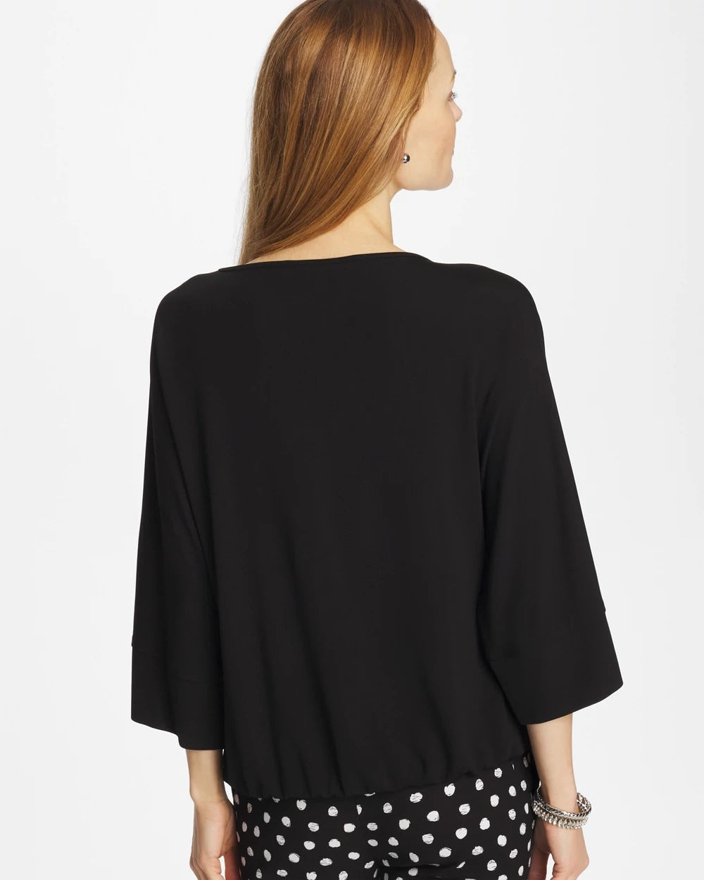 Matte Jersey Bubble Hem Top Black - Chico's